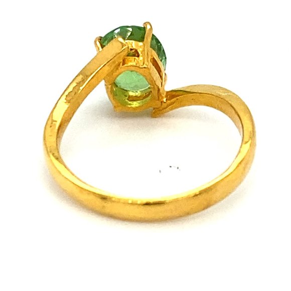 Tsavorite 1.78ct Solid 22K Yellow Gold Ring - Picture 4 of 7